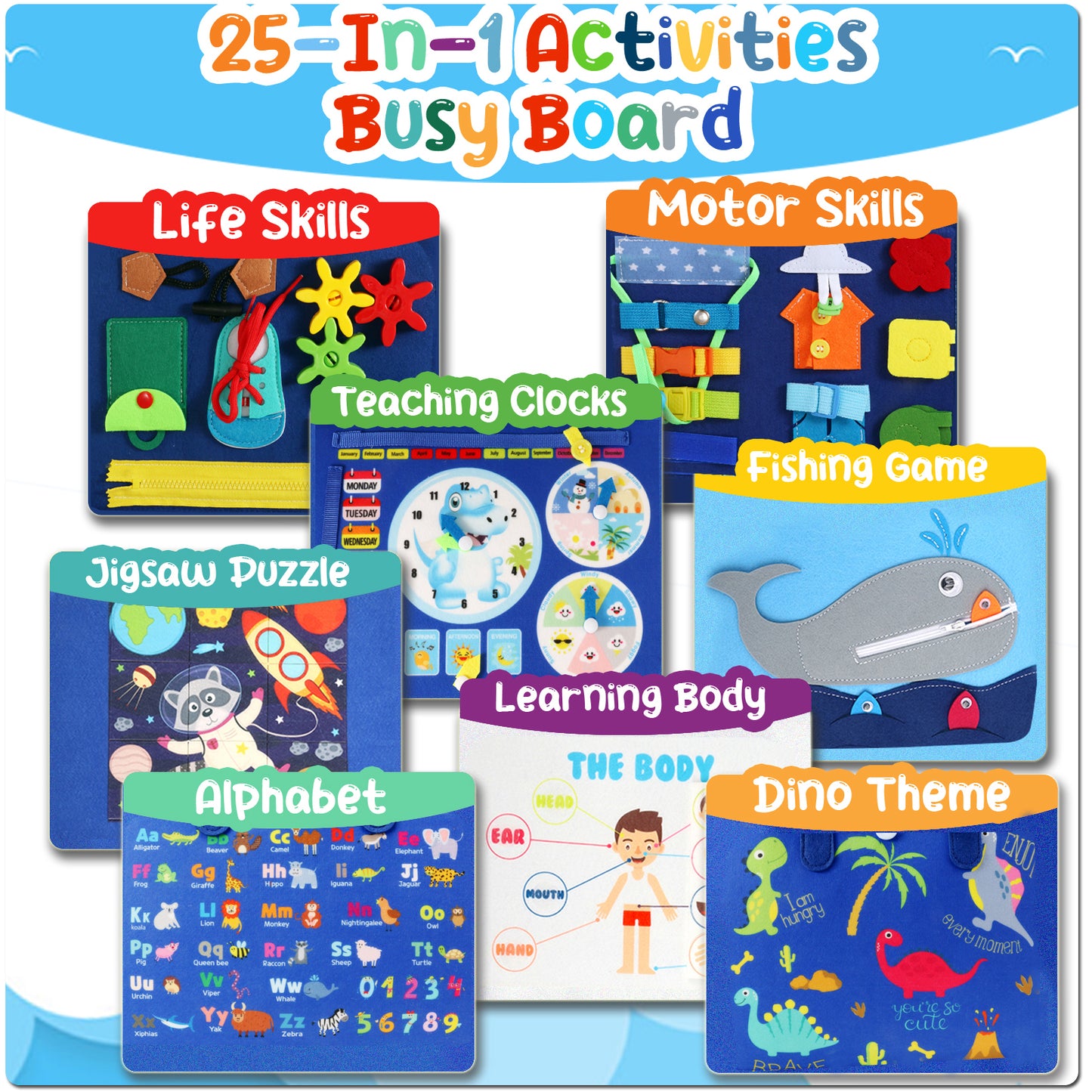 Shining Energy Busy Board - Montessori Toys - Airplane Travel Essentials