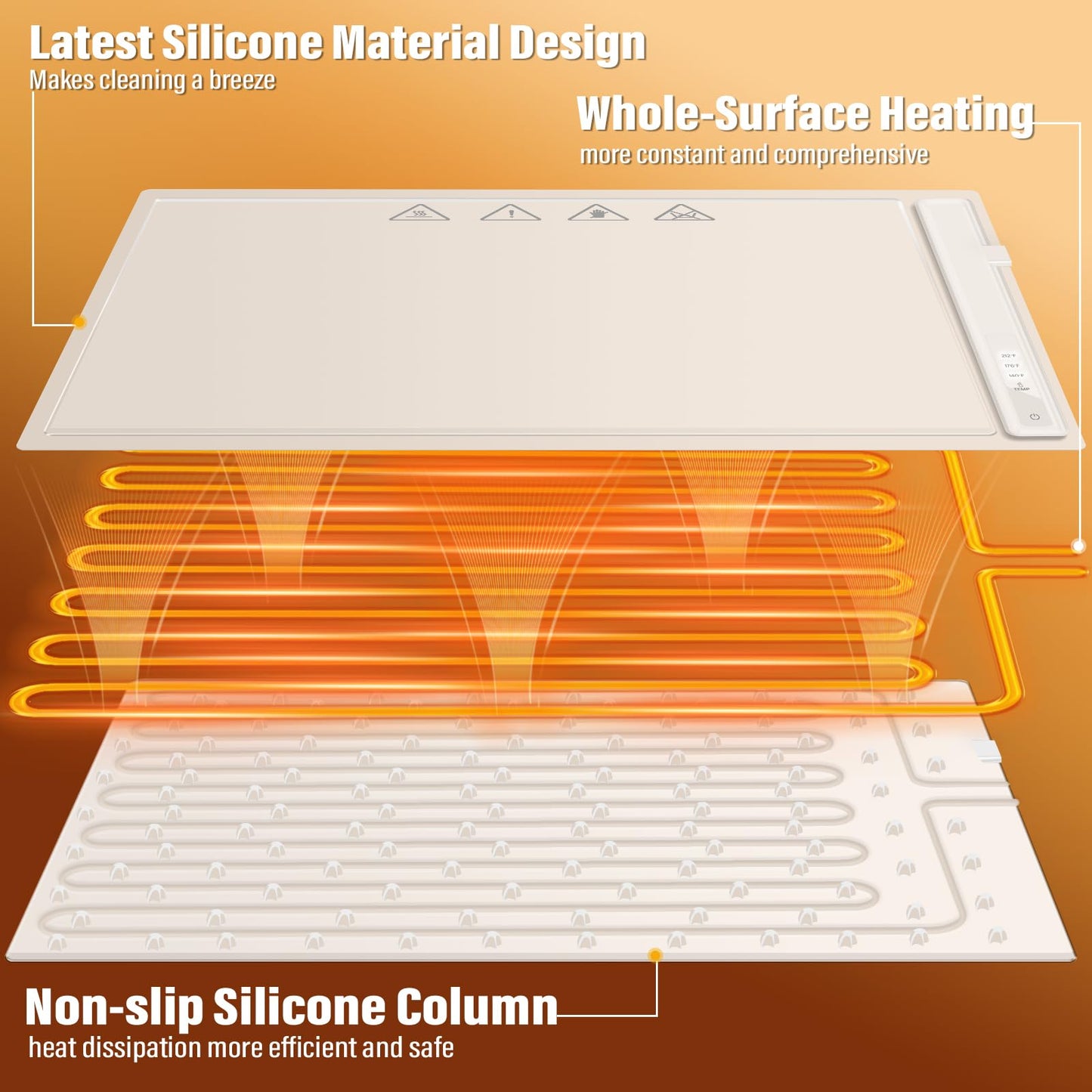 Food Warmer Silicone Electric Heating Tray